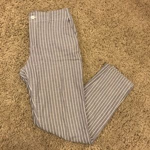 H&M Blue/White Stripe Cotton Pants sz6